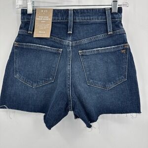 Madewell Shorts Womens 23 Blue High Rise Denim Cut Off Fray Hem Curvy Fit 4"